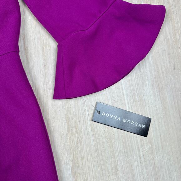 NWT Donna Morgan Fuchsia Bell Sleeve Office Cocktail Vibrant Sheath Dress 8 - Picture 4 of 16